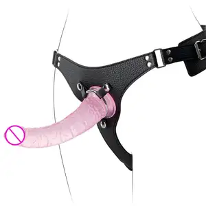 Sangle portable réaliste sur gode Dong avec adaptateur de harnais réglable culotte Double tête godes Kits pour femmes lesbiennes