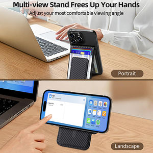 Portefeuille minimaliste Mag Safe avec suivi de puce et pince à billets Portefeuille fin en cuir PU magnétique avec support pour iPhone Series pour iPhone - Product Image 2