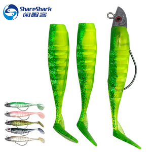 Bleikopf Jigs Soft Fishing Köder T Schwanz See barsch Hecht Kurbel haken Sinking Swimbait Jig Silikon Angel köder - Product Image 1