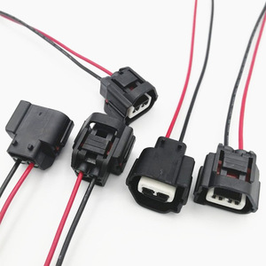 Automotive <b>Waterproof</b> Connector 2 Pin Black Plastic <b>Cable</b> Plug For Car Sensor Wiring Harness - Product Image 1