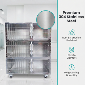 Прочная складная металлическая клетка-вольер для собак и кошек, большой размер, с двойной дверцей, съемным поддоном, для использования в помещении и на улице - Product Image 2