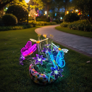 Lumières LED Papillons Printaniers avec Mouvement pour Anniversaire, Décoration Thème Jardin Enchanté, Éclairage Décoratif, Lumières de Jardin Design - Product Image 1