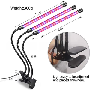 Lámpara LED de Cultivo <span class=keywords><strong>para</strong></span> Plantas de Interior con 3 Cabezas, Control Remoto, Cuello de Cisne de <span class=keywords><strong>15</strong></span> Pulgadas, Regulable, Temporizador, Lámpara con Clip <span class=keywords><strong>para</strong></span> <span class=keywords><strong>Suculentas</strong></span>, Venta al por Mayor - Product Image 3