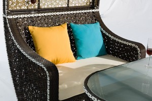 Muebles de exterior para patio, Columpio de 4 asientos, <span class=keywords><strong>mecedora</strong></span> de jardín con cortina - Product Image 5