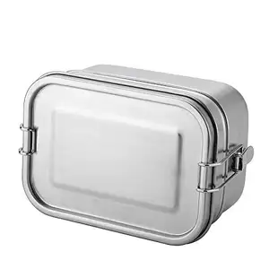 1400/1900 ml Umwelt freundliche Doppelschicht-Bento-Box auslaufs ic heres Fach Lebensmittel behälter 304 Edelstahl-Brotdose