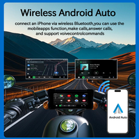 GPS de moto portable avec écran tactile de 6,86 pouces, prend en charge la fonction CarPlay/Android sans fil, radio, enregistreur de conduite automatique
