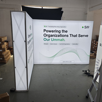 Système de stand d'exposition pop-up aux couleurs vives pour le commerce de détail avec mur d'affichage publicitaire