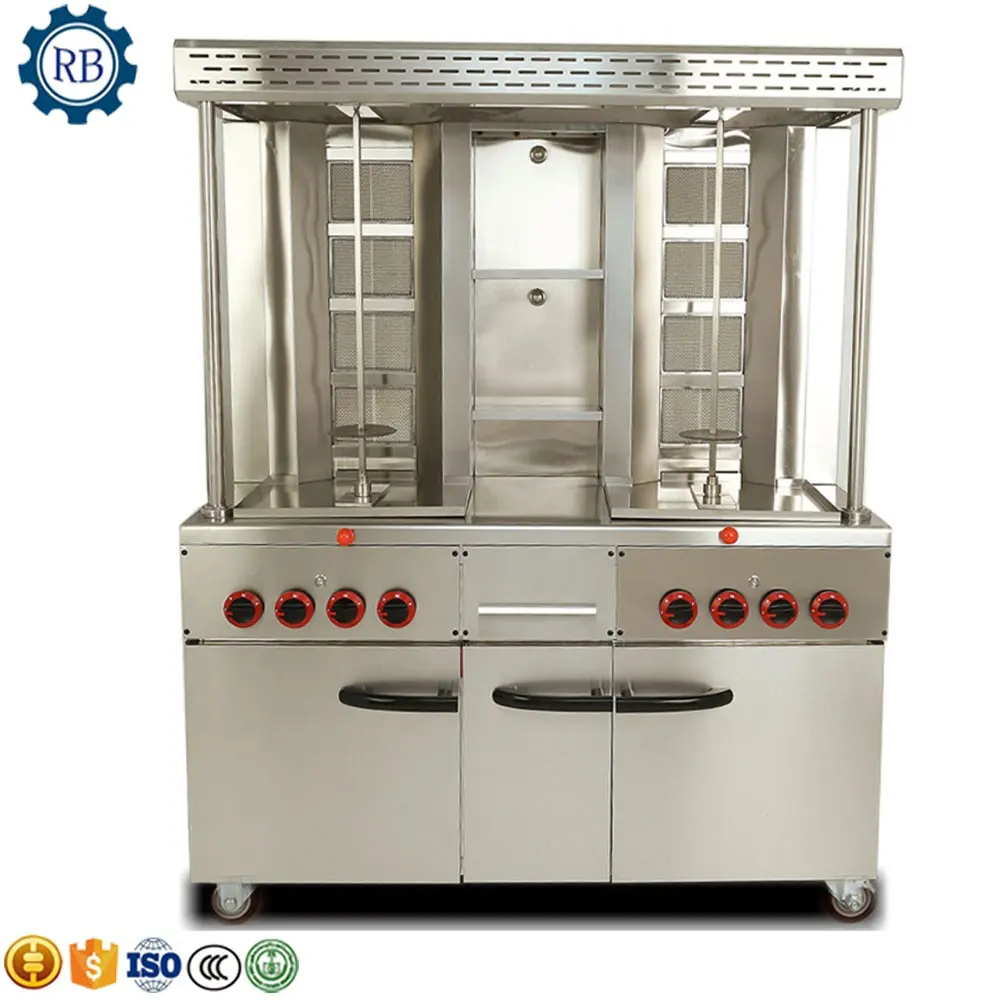 La migliore vendita Shawarma Grill macchina elettrica o Gas Doner Kebab Grill Barbecue macchina multifunzione acciaio inox argento