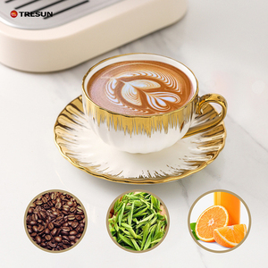 Luxury European Tea <b>Set</b> Gold-Rimmed Ceramic <b>Cups</b> with Floral <b>Saucers</b> & Spoons Elegant Afternoon <b>cup</b> <b>set</b> for Home - Product Image 5