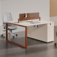 Ensemble de chaises de bureau à structure en acier épaissi pour postes de travail quatre personnes/double poste, bureaux 2/4 personnes, style moderne et épuré