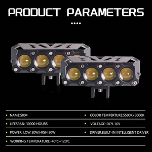 Sanvi New S004 Four Eye Spotlight Led Headlight Driving Bulb White Yellow Dual Color Led Spotlight Headlights - Product Image 6