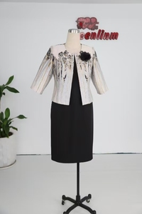 Tenues de luxe personnalisées pour la mère de la mariée, robe d'église avec deux ensembles de costumes pour femmes grandes tailles, tenue élégante - Product Image 6