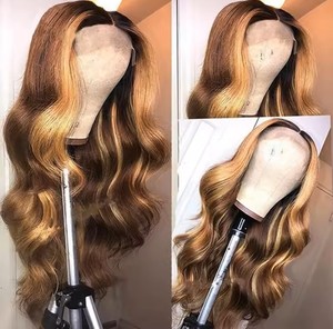Encaje suizo <span class=keywords><strong>Vietnam</strong></span> pelo encaje completo Frontal pelucas de cabello humano piano colores Jerry Curl & Deep Wave encaje transparente - Product Image 1