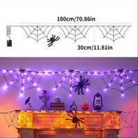 Guirlandes lumineuses en forme de toile d'araignée pour Halloween, lumières décoratives LED avec lumières orange, violettes et blanc chaud pour la décoration de fêtes en intérieur et en extérieur