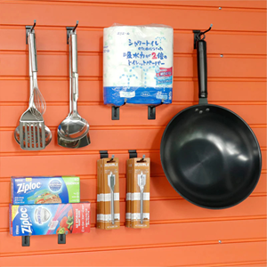 Skin Slatwall 4 Inch 50PC Industrial Black Heavy Duty Slatwall <b>Display</b> <b>Hooks</b> Durable Easy Install 20lbs Capacity OEM - Product Image 2