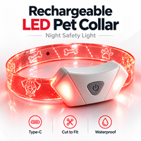 Bracelet lumineux LED rechargeable pour enfants, 7 couleurs clignotantes, jouet fantaisie pour fête, également disponible pour animaux de compagnie (chiens et chats)