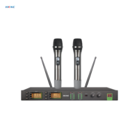Système de micro sans fil UHF double portatif HG-D300-L-S avec connecteur XLR, alimenté par piles AA, fréquence PLL, pour KTV, réunions d'église, mariages