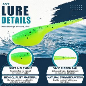 Kit de 65 señuelos para crappie, cabezas de jig, anzuelos de pesca, señuelos blandos de cola bifurcada, señuelos de natación para trucha, lubina, lucioperca, bluegill, perca - Product Image 2