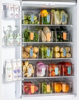Ensemble de contenants de rangement de cuisine en plastique transparent rectangulaire moderne, boîte de rangement pour réfrigérateur en PET, fruits, légumes, aliments