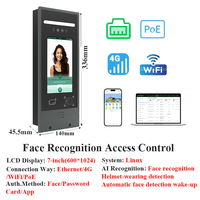 Téléphone de porte vidéo avec vision nocturne, application, lecteur de code QR, lecteur de carte RFID, clavier de contrôle d'accès biométrique, écran tactile HD de 7 pouces