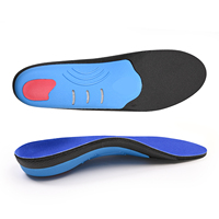 Semelles orthopédiques confortables avec soutien de la voûte plantaire pour fasciite plantaire, surpronation, pieds plats, métatarsalgie, douleurs au talon, anti-odeur, pour hommes/femmes, bleues