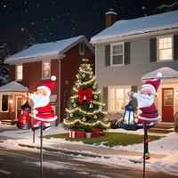Lumière solaire créative à insérer dans le sol, Père Noël, best-seller de la saison de Noël, lumière décorative extérieure pour jardin