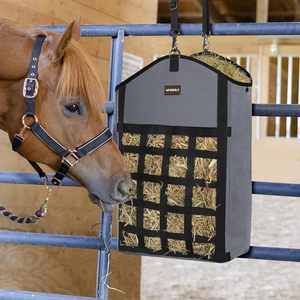 กระเป๋าใส่อาหารม้าแบบปรับได้พร้อมแผ่นรองคอเพื่อความสบายกระเป๋าผ้าใบสำหรับใช้งานหนัก - Product Image 6