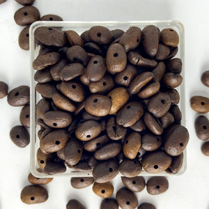 Pezzo di granuli di perline traforate in chicco di caffè naturale materiale fai da te collana ciondolo bracciale senza Logo - Product Image 6