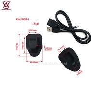 Câble d'extension USB pour bagages DIY, double sortie USB-A et Type-C, 1M, coque de montage en plastique, couleurs et logo personnalisables