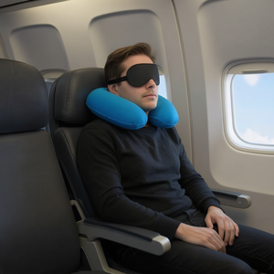 Hb Sport <b>Inflatable</b> <b>Neck</b> <b>Pillow</b> Eye Mask Earplugs Set 30cm Travel Sleep Comfort Kit - Product Image 2
