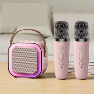 K12 Mini BT Hoparlör LED Işıklı <span class=keywords><strong>Karaoke</strong></span> Mikrofon Destekli Şarkı Söyleme Kayıt Özellikli Taşınabilir Ev KTV Oynatıcısı - Product Image 1