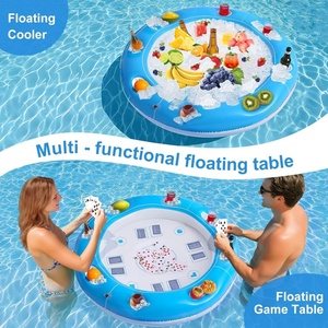 PVC Inflatable Round Pool Float <b>Cooler</b> 100*58 CM Game <b>Table</b> Blue Color for Indoor Outdoor Beach Summer Parties - Product Image 2