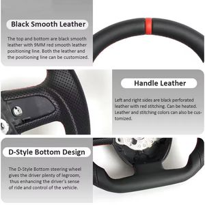 Pour <span class=keywords><strong>Audi</strong></span> A3 A4 A5 S4 S5 RS3 RS4 RS5 2008 2009 2010 2011 2012 Volant en cuir à fond plat Volant Sport - Product Image 5