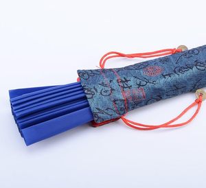 Abanico Plegable de Plástico Personalizado Azul de 33 cm con Impresión Publicitaria a una Cara, en Stock, Pigmento Puro, Abanico de Mano con Varillas - Product Image 5