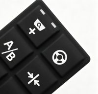 Clavier à dôme en caoutchouc moulé, couleur personnalisée, impression soyeuse, tampon conducteur, composants de boutons-poussoirs en silicone sur mesure