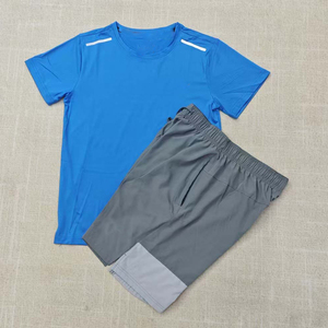 Conjunto de <span class=keywords><strong>Camiseta</strong></span> y Pantalones Cortos Deportivos para Hombre Nki <span class=keywords><strong>con</strong></span> Logotipo Personalizado, Conjunto de 2 Piezas de Jersey de Fútbol de Secado Rápido y Transpirable, Ropa Deportiva para Correr - Product Image 2