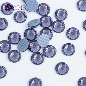 136個のタンザナイトYHBホットフィックスラインストーンカラーチャート、フラットカットラインストーンアイデア、ジュエリー用ストーン - Product Image 1
