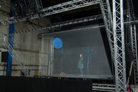 Illusions d'hologramme utilisant la technique Peppers Ghost, film miroir transparent de 5x9 mètres avec cadre pour l'hologramme