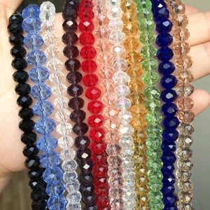 Perline Distanziatrici Rondelle Sfaccettate in Cristallo di Vetro Nero/Bianco/Rosso/Rosa da 4mm-14mm all'Ingrosso per Creazione di Gioielli Fai da Te - Product Image 4