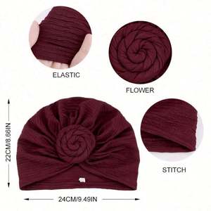 Vente en gros RTS Turban africain pour femme, pré-noué, en polyester, couleur unie, multifonctionnel, pour l'extérieur - Product Image 4