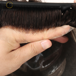 Peluca de hombre tipo <span class=keywords><strong>Oscar</strong></span> personalizada directa de fábrica, tupé de repuesto de cabello indio duradero de 6 pulgadas, sistema de cabello en stock de tamaño 8x10 - Product Image 5