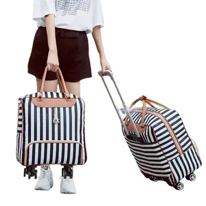 Trolley Travel Bags Weekend Tote Bag Suitable For Travel Large Capacity Waterproof Hand Luggage With Wheels Fabric Carry On