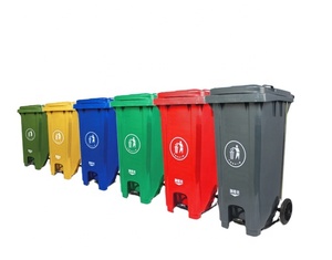 OEM 120l 240l outdoor pedal plastic dustbin with wheels