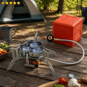 STARCAMP 6800W Staal Outdoor Solo Rugzak Hiking Propane Butane Winddichte Spray Gas <span class=keywords><strong>Camping</strong></span> Draagbare 3-pits Kooktoestel - Product Image 5
