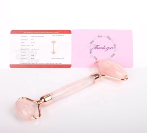 Di alta qualità su ordinazione box natura rosa quarzo rosa 100% quarzo rosa rullo di giada gua sha set per il viso - Product Image 2