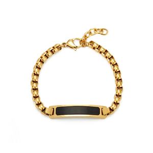 Custommen <b>Bracelet</b> Luxury Non Tarnish 14k 18k Gold Plated 316l Stainless Steel <b>Bracelet</b> Bars to <b>Engrave</b> <b>Bracelet</b> for <b>Men</b> - Product Image 6