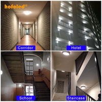 Plafonnier LED d'urgence Hofoled 90-180 min avec batterie de secours pour escalier, applique murale LED avec détecteur de mouvement à micro-ondes
