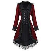 Nouveau femmes gothique à manches longues dentelle couture velours smoking veste médiévale aristocratique dames Vampire robe Lolita Cosplay