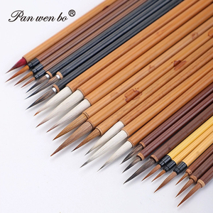Pinceaux fins à manche en bambou pour peinture artistique, poils de loup, fibres de vison délicates, pinceau de <span class=keywords><strong>calligraphie</strong></span> pour étudiants et débutants - Product Image 1