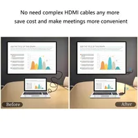 Transmisor y Receptor Inalámbrico WiFi de 100M, Diseño y Molde Personalizados, Sin Extensor de Material, Audio/Video, 1 Tx 4 Rxs, para Laptop/PC/Proyector